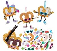Baker Ross WA130 Pretzel Mix & Match Decoration Kits - Pack of 8, Fun Foam Craft Kits with Pipe Cleaners for Kids