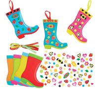 Baker Ross WA135 Wellington Boots Mix & Match Decoration Kits - Pack of 8, Colourful Foam Craft Kits for Springtime Fun