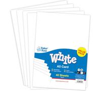 Baker Ross White A5 Craft Card, Pack of 40, 148mm x 210mm, for Card Making, Tags, Models and School Projects, 200gsm