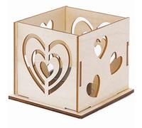 Baker Ross Wooden Tealight Holders Craft Set - 4 Pack, Wooden Tealight Holders for Kids to Craft and Paint (FC381)