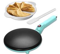 Baker’s friend Instant Crepe Maker with Handle, Electric Crepe Maker Machine, Crepera Electrica, 8 Inch Non-stick Cooking Surface, 230V, UK Plug, Aqua,