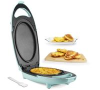 Baker’s Friend Omelette Maker Electric, Frittata Pan, Multicooker For Breakfast, Snacks & Desserts, Double Sided Non Stick Cooking Plates, Kitchen Electrical Appliances, Recipe Included, Aqua, UK Plug
