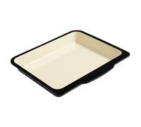 Baker & Salt Country Enamel 37Cm Deep Baking Dish Oven Tray Roasting Tin Black/cream