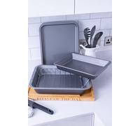 Baker & Salt Non-Stick 3 Piece Medium Dinner Party Set in Silver Baker & Salt Silver