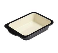Baker & Salt Premium Enamel 22cm Baking Tin with Handles - Heavy Duty Steel Oven Tray, Non-Stick Vitreous Coating, Small Baking Tray for Roasting Meat, Vegetables & Potatoes, Dishwasher Safe
