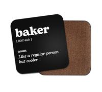 Baker Square Coaster - Baking Cook Food Culinary Dictionary Regular But Cooler Definition Funny Joke Hobby Men Women Kitchen Drink #82646
