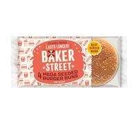 Baker Street 4 Mega Seeded Burger Buns Pre-Sliced 4pk × Pack of 1