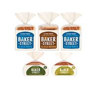 Baker Street Bread Assorted White, Brown, Rye Wheat, Rye Seeded Pack of 5