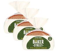 Baker Street Rye Wheat Bread 8 Slices 500g Pack of 3 Medium Sliced Sourdough Loaf Long Life with Welari Thank You Card | (3pack) (1500g)