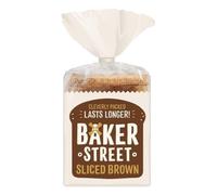 Baker Street Sliced Brown Bread 600g Pack of 1 Medium Sliced No Crust Toast Soft Wholemeal Loaf Long Life with Welari Thank You Card | (1pack) (600g)