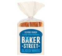 Baker Street Sliced White Bread 550g x Case of 9 | Soft Long-Life White Loaf | Pre-Sliced Bakery Bread | Perfect for Sandwiches, Toast & Catering | 9 Loaves Bulk Pack