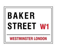 Baker street westminster london england street road sign retro shabby chic vintage style picture metal wall plaque sign (200mm x 150mm)