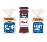 Baker Street White Bread Pack of 2 (550g each) & St. Dalfour Strawberry Spread Pack of 1 (284g)