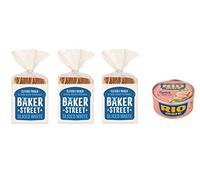 Baker Street White Bread Pack of 3 (550g each) & Rio Mare Tuna Fish in Olive Oil 160g (Pack of 1)