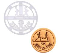 BAKERLOGY 5K Run Medal Cookie Cutter - Running Race Biscuit Cutter for Fitness-Themed Bakes, Training Treats, Running Club Motivation, Athlete Celebration and Race Day Bakes
