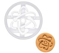 BAKERLOGY Atom Symbol Cookie Cutter - Detailed Biscuit Cutter Design for Baking and Crafts, Ideal on Fondant, Dough, Clay