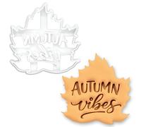 BAKERLOGY Autumn Vibes Cookie Cutter - Maple Leaf Fall Harvest Fondant Cutter for Thanksgiving Baking, Seasonal Biscuit Dough Tool, Rustic Farmhouse Cake Decoration