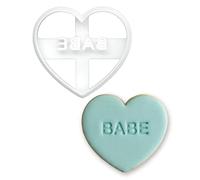 BAKERLOGY “Babe” Conversation Heart Cookie Cutter - Fun Friendship Baking Tool for Best Friends, Fondant & Cute Treats