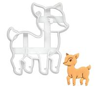 BAKERLOGY Baby Deer Cookie Cutter - Detailed Biscuit Cutter Design for Baking and Crafts, Ideal on Fondant, Dough, Clay