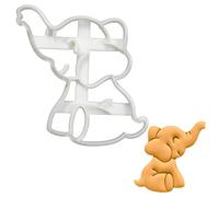 BAKERLOGY Baby Elephant Cookie Cutter - Detailed Biscuit Cutter Design for Baking and Crafts, Ideal on Fondant, Dough, Clay
