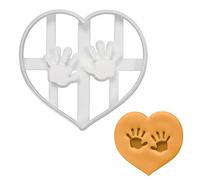 BAKERLOGY Baby Hand Prints Cookie Cutter - Detailed Biscuit Cutter Design for Baking and Crafts, Ideal on Fondant, Dough, Clay