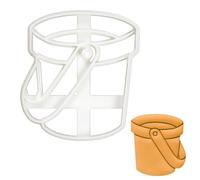 BAKERLOGY Beach Bucket Cookie Cutter - Detailed Biscuit Cutter Design for Baking and Crafts, Ideal on Fondant, Dough, Clay