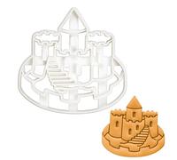 BAKERLOGY Beach Sand Castle Cookie Cutter - Detailed Biscuit Cutter Design for Baking and Crafts, Ideal on Fondant, Dough, Clay