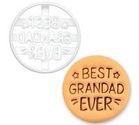 BAKERLOGY Best Grandad Ever Cookie Cutter - Round Fondant & Biscuit Cutter for Father’s Day, Grandfather Birthday & Grandparent Baking Gifts