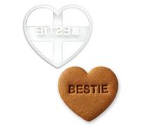 BAKERLOGY “Bestie” Conversation Heart Cookie Cutter - Fun Friendship Baking Tool for Best Friends, Fondant & Cute Treats