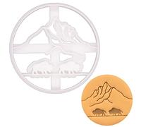 BAKERLOGY Bisons in Great Plains Cookie Cutter - Detailed Biscuit Cutter Design for Baking and Crafts, Ideal on Fondant, Dough, Clay