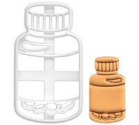 BAKERLOGY Blank Pill Bottle Cookie Cutter - Detailed Biscuit Cutter Design for Baking and Crafts, Ideal on Fondant, Dough, Clay