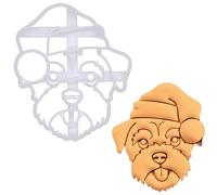 BAKERLOGY Border Terrier with Santa Hat Cookie Cutter - Merry Christmas Cookies - Detailed Biscuit Cutter Design for Baking and Crafts, Ideal on Fondant, Dough, Clay