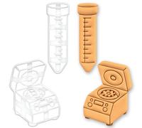 BAKERLOGY Centrifuge Machine & Tube Cookie Cutters - Science Lab Fondant & Biscuit Cutter for Biology Graduation, STEM Party, Medical Lab Tech & Scientist Baking