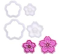 BAKERLOGY Cherry Blossom Kiss - Mini 2" Cookie Cutter & Stamp Set - Sakura Flower Design for Easter & Spring Cookies, Cupcakes & Fondant Decorations