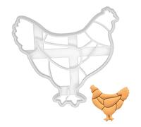 BAKERLOGY Chicken Butcher Cut Cookie Cutter - Detailed Biscuit Cutter Design for Baking and Crafts, Ideal on Fondant, Dough, Clay