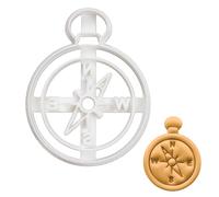BAKERLOGY Compass Cookie Cutter - Detailed Biscuit Cutter Design for Baking and Crafts, Ideal on Fondant, Dough, Clay