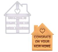 BAKERLOGY Congrats New Home Cookie Cutter - Detailed Biscuit Cutter Design for Baking and Crafts, Ideal on Fondant, Dough, Clay