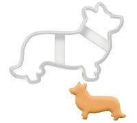 BAKERLOGY Corgi Cardigan Silhoutte Cookie Cutter - Detailed Biscuit Cutter Design for Baking and Crafts, Ideal on Fondant, Dough, Clay
