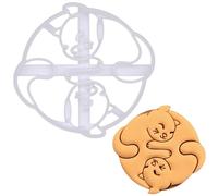 BAKERLOGY Cosmic Yin Yang Cats Cookie Cutter - Bake Cat Treats - Detailed Biscuit Cutter Design for Baking and Crafts, Ideal on Fondant, Dough, Clay