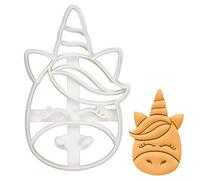 BAKERLOGY Cute Unicorn Face Cookie Cutter - Detailed Biscuit Cutter Design for Baking and Crafts, Ideal on Fondant, Dough, Clay