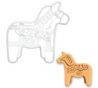 BAKERLOGY Dala Horse Cookie Cutter - Traditional Swedish Folk Art Design Symbolising Strength, Friendship, and Good Fortune for Scandinavian-Style Celebrations