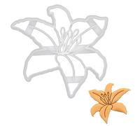 BAKERLOGY Day Lily Cookie Cutter - Detailed Biscuit Cutter Design for Baking and Crafts, Ideal on Fondant, Dough, Clay
