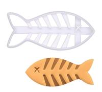 BAKERLOGY Dead Fish Bone Cookie Cutter - Bake Cat Treats or Novelty Cookies, Detailed Design for Baking and Crafts, Ideal on Fondant, Dough, Clay