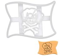 BAKERLOGY Dog Pirate Flag Cookie Cutter - Detailed Biscuit Cutter Design for Baking and Crafts, Ideal on Fondant, Dough, Clay