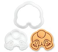 BAKERLOGY Easter Bunny Butt Mini Cookie Cutter and Stamp Set - Cute Rabbit Bottom Fondant & Biscuit Embosser for Spring Cupcakes, Woodland Baby Shower & DIY Cake Decorating
