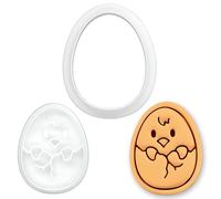 BAKERLOGY Easter Chick Mini Cookie Cutter and Stamp Set - Hatching Baby Chicken Fondant Embosser for Spring Cupcakes, Party Treats & DIY Biscuit Decorating