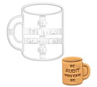 BAKERLOGY Funny Accountant Joke Mug-Shaped Cookie Cutter (Be Audit You Can Be)