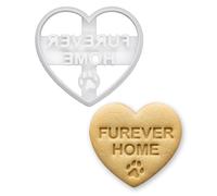 BAKERLOGY “Furever Home” Conversation Heart Cookie Cutter - Heart-Shaped Baking Cutter for Dog Adoption, Rescue Events, Animal Shelter Fundraisers, Fondant & Sugarcraft Cookies