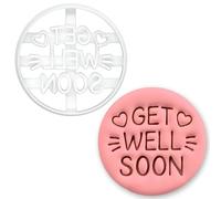 BAKERLOGY Get Well Soon Cookie Cutter - Message Biscuit Cutter for Recovery Gifts, Care Package Cookies, Thoughtful Fondant Cake Decoration Tool