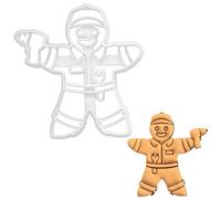 BAKERLOGY Gingerbread Mechanic Cookie Cutter - Detailed Biscuit Cutter Design for Baking and Crafts, Ideal on Fondant, Dough, Clay